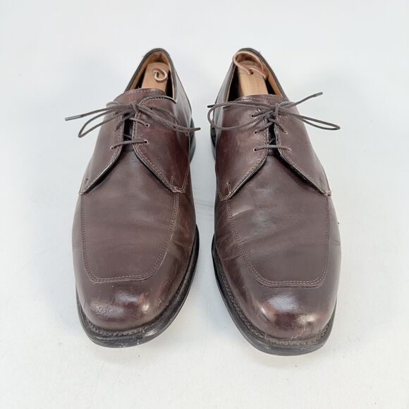 Allen Edmonds Burton Brown Leather Apron Toe Mens Blucher Dress Shoes 10